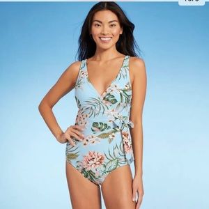 Women's Wrap-Front One Piece Swimsuit - Kona Sol - Multicolor - S - S216